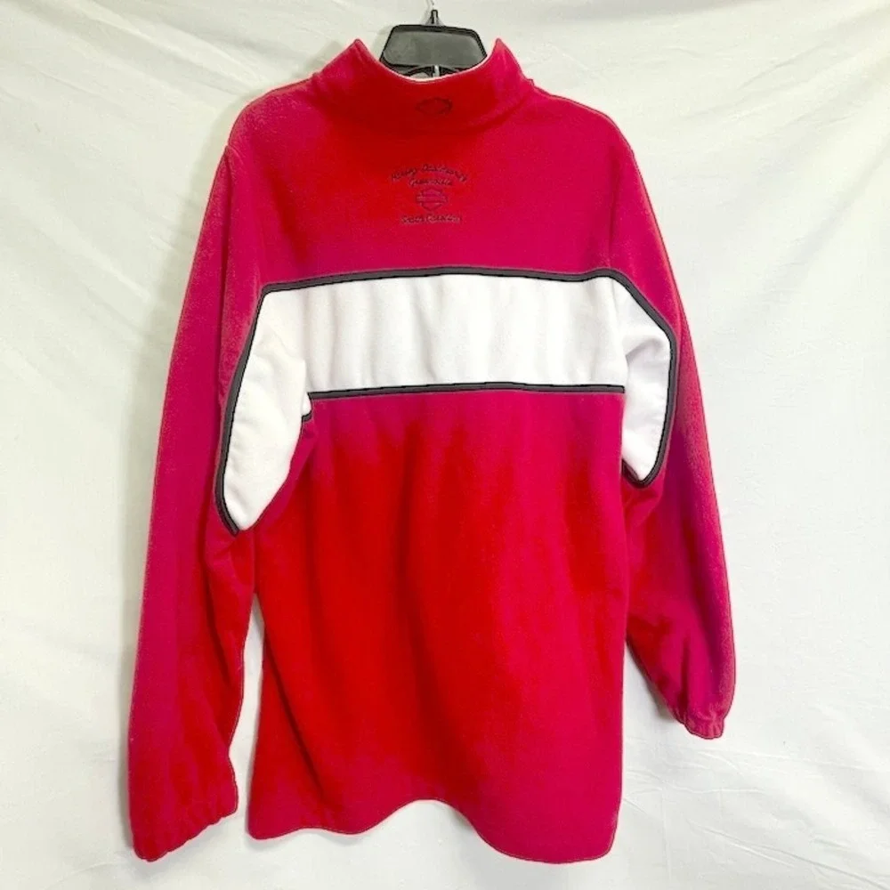 Harley Davidson Greenville South Carolina 1/4 Zip Fleece Pullover Red 2X